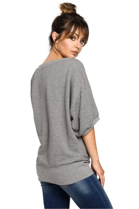 Bluza Damska Model B048 Grey - BeWear BeWear Bluza Damska Model B048 Grey - BeWear BeWear