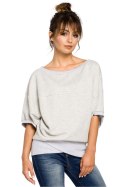 Bluza Damska Model B048 Popiel - BeWear BeWear Bluza Damska Model B048 Popiel - BeWear BeWear