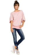 Bluza Damska Model B048 Powder Pink - BeWear BeWear Bluza Damska Model B048 Powder Pink - BeWear BeWear