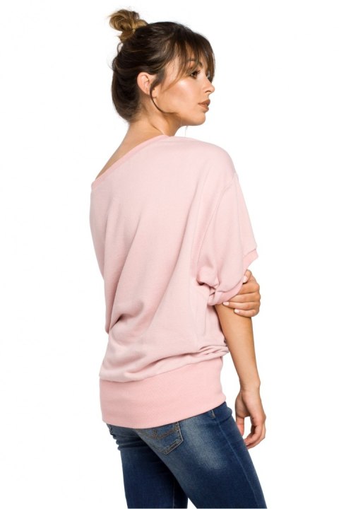 Bluza Damska Model B048 Powder Pink - BeWear BeWear Bluza Damska Model B048 Powder Pink - BeWear BeWear