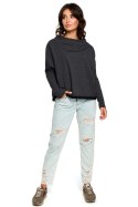 Bluza Damska Model B094 Grafit - BeWear BeWear Bluza Damska Model B094 Grafit - BeWear BeWear