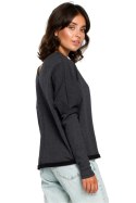 Bluza Damska Model B094 Grafit - BeWear BeWear Bluza Damska Model B094 Grafit - BeWear BeWear