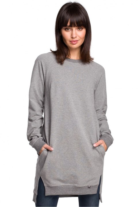 Bluza Damska Model B101 Grey - BeWear BeWear Bluza Damska Model B101 Grey - BeWear BeWear