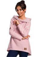 Bluza Damska Model B131 Powder Pink - BeWear BeWear Bluza Damska Model B131 Powder Pink - BeWear BeWear