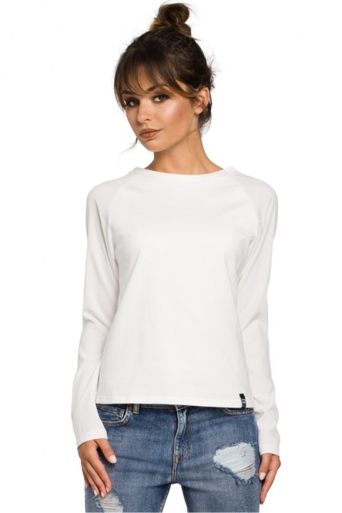 Bluzka Model B047 Ecru - BeWear BeWear Bluzka Model B047 Ecru - BeWear BeWear