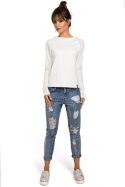Bluzka Model B047 Ecru - BeWear BeWear Bluzka Model B047 Ecru - BeWear BeWear
