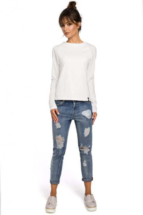 Bluzka Model B047 Ecru - BeWear BeWear Bluzka Model B047 Ecru - BeWear BeWear