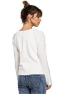 Bluzka Model B047 Ecru - BeWear BeWear Bluzka Model B047 Ecru - BeWear BeWear