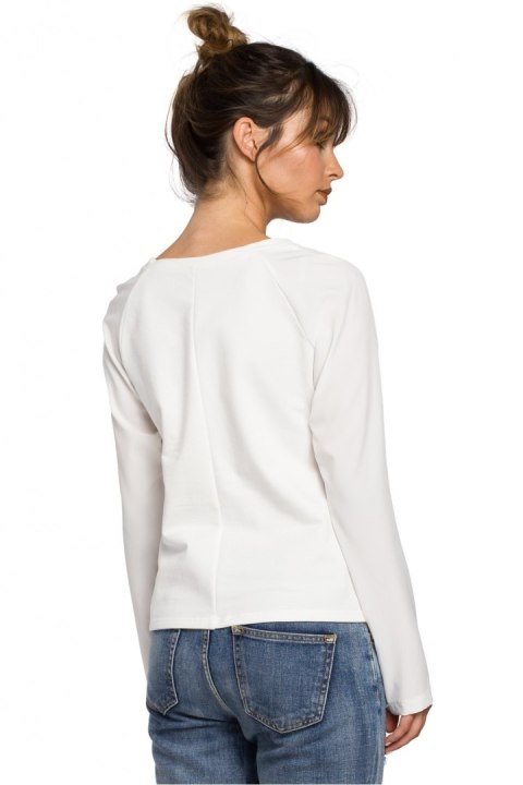 Bluzka Model B047 Ecru - BeWear BeWear Bluzka Model B047 Ecru - BeWear BeWear