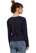 Bluzka Model B047 Navy - BeWear BeWear Bluzka Model B047 Navy - BeWear BeWear