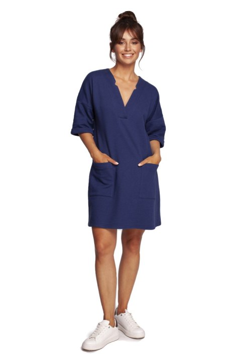 Sukienka Model B233 Atrament - BeWear BeWear Sukienka Model B233 Atrament - BeWear BeWear