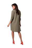 Sukienka Model B257 Oliwka - BeWear BeWear Sukienka Model B257 Oliwka - BeWear BeWear