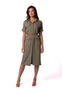 Sukienka Model B258 Oliwka - BeWear BeWear Sukienka Model B258 Oliwka - BeWear BeWear