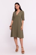 Sukienka Model B280 Oliwka - BeWear BeWear Sukienka Model B280 Oliwka - BeWear BeWear