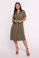 Sukienka Model B282 Oliwka - BeWear BeWear Sukienka Model B282 Oliwka - BeWear BeWear