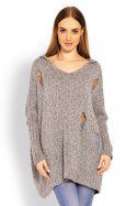 Sweter Damski Model 30055 Cappuccino - PeeKaBoo PeeKaBoo Sweter Damski Model 30055 Cappuccino - PeeKaBoo PeeKaBoo