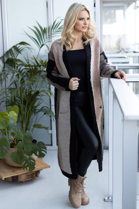 Sweter Kardigan Model 30087 Black/Cappuccino - PeeKaBoo Hurtownia odzieży on-line, moda damska, bielizna i obuwie dla kobiet - M PeeKaBoo Sweter Kardigan Model 30087 Black/Cappuccino - PeeKaBoo Hurtownia odzieży on-line, moda damska, bielizna i obuwie dla kobiet - M PeeKaBoo