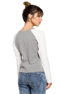 Bluzka Model B047 Grey - BeWear BeWear Bluzka Model B047 Grey - BeWear BeWear