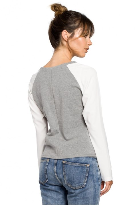 Bluzka Model B047 Grey - BeWear BeWear Bluzka Model B047 Grey - BeWear BeWear