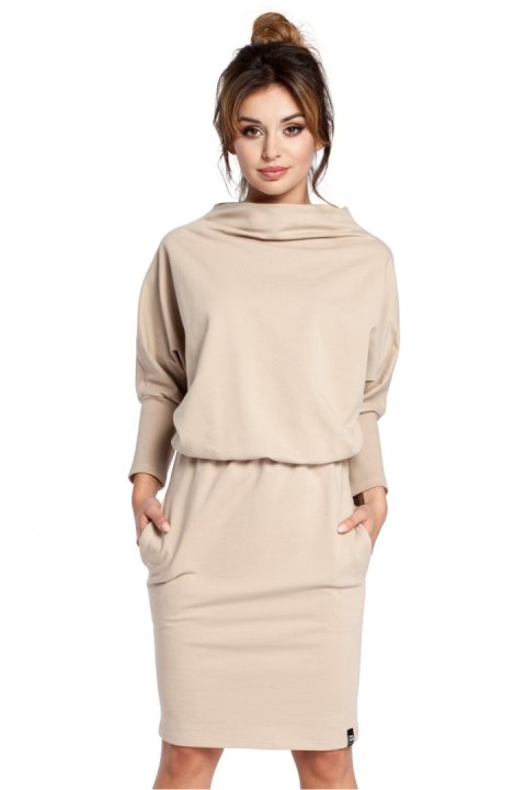 Sukienka Model B032 Beige - BeWear BeWear Sukienka Model B032 Beige - BeWear BeWear