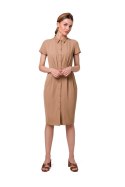 Sukienka Model S335 Beige - Stylove Stylove Sukienka Model S335 Beige - Stylove Stylove
