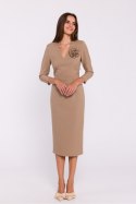 Sukienka Model S372 Beige - Stylove Stylove Sukienka Model S372 Beige - Stylove Stylove
