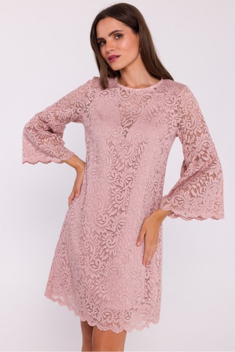 Sukienka Model S380 Powder Pink - Stylove Stylove Sukienka Model S380 Powder Pink - Stylove Stylove