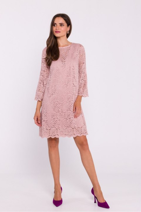 Sukienka Model S380 Powder Pink - Stylove Stylove Sukienka Model S380 Powder Pink - Stylove Stylove