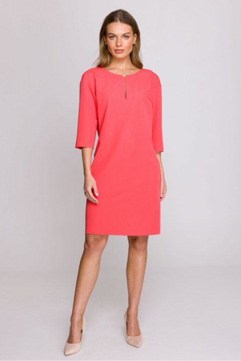 Sukienka Model S394 Coral - Stylove Stylove Sukienka Model S394 Coral - Stylove Stylove