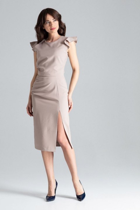 Sukienka Model L034 Beige - Lenitif Lenitif Sukienka Model L034 Beige - Lenitif Lenitif