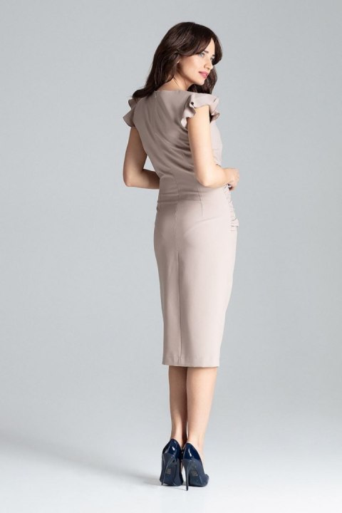 Sukienka Model L034 Beige - Lenitif Lenitif Sukienka Model L034 Beige - Lenitif Lenitif