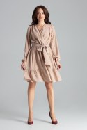 Sukienka Model L053 Beige - Lenitif Lenitif Sukienka Model L053 Beige - Lenitif Lenitif