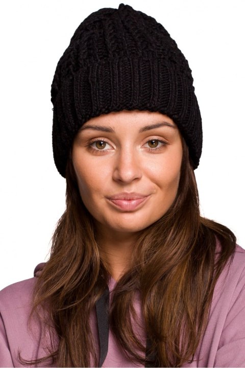 Czapka Damska Model BK057 Black - BE Knit BE Knit Czapka Damska Model BK057 Black - BE Knit BE Knit