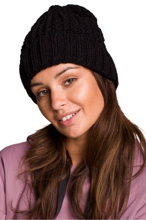 Czapka Damska Model BK057 Black - BE Knit BE Knit Czapka Damska Model BK057 Black - BE Knit BE Knit