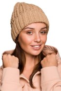 Czapka Damska Model BK057 Camel - BE Knit BE Knit Czapka Damska Model BK057 Camel - BE Knit BE Knit