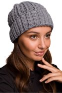 Czapka Damska Model BK057 Grey - BE Knit BE Knit Czapka Damska Model BK057 Grey - BE Knit BE Knit