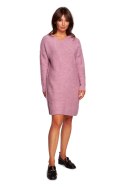 Sukienka Model BK089 Powder Pink - BE Knit BE Knit Sukienka Model BK089 Powder Pink - BE Knit BE Knit