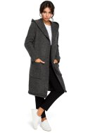 Sweter Kardigan Model BK016 Grafit - BE Knit BE Knit Sweter Kardigan Model BK016 Grafit - BE Knit BE Knit