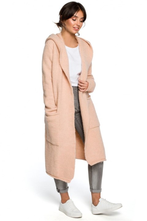 Sweter Kardigan Model BK016 Pale Pink - BE Knit BE Knit Sweter Kardigan Model BK016 Pale Pink - BE Knit BE Knit