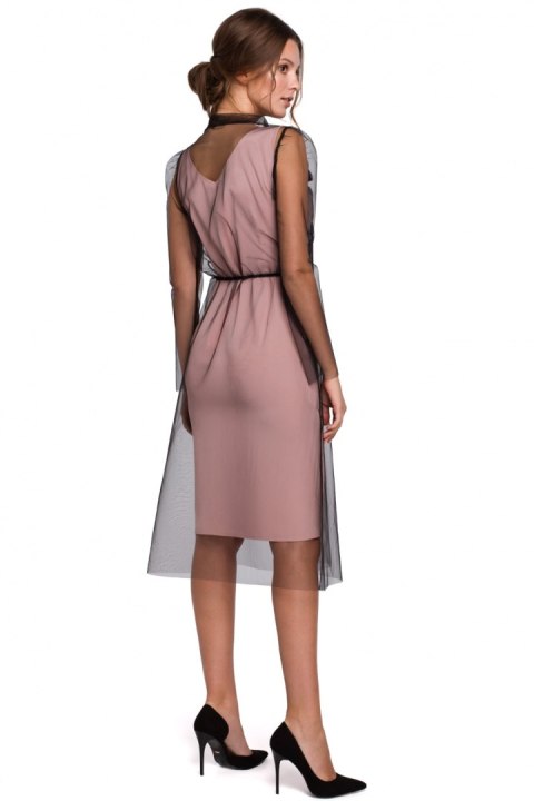 Sukienka Model K039 Powder Pink - Makover Makover Sukienka Model K039 Powder Pink - Makover Makover