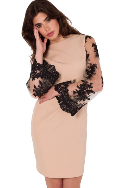 Sukienka Model K182 Beige - Makover Makover Sukienka Model K182 Beige - Makover Makover