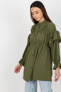 Koszula Damska Model TW-KS-BI-2021745.13X Khaki - Och Bella Och Bella Koszula Damska Model TW-KS-BI-2021745.13X Khaki - Och Bella Och Bella