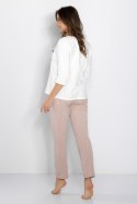 Piżama Damska Model Eliza Ecru/Powder Pink - Momenti Per Me Momenti Per Me Piżama Damska Model Eliza Ecru/Powder Pink - Momenti Per Me Momenti Per Me