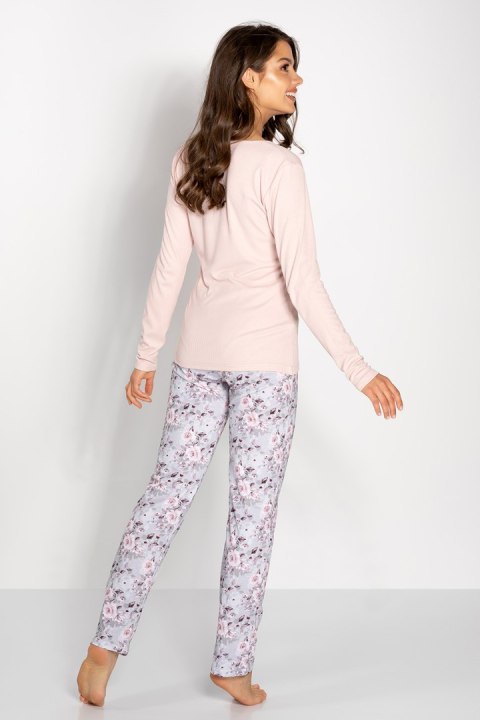 Piżama Damska Model Margarita Pink/Grey - Momenti Per Me Momenti Per Me Piżama Damska Model Margarita Pink/Grey - Momenti Per Me Momenti Per Me