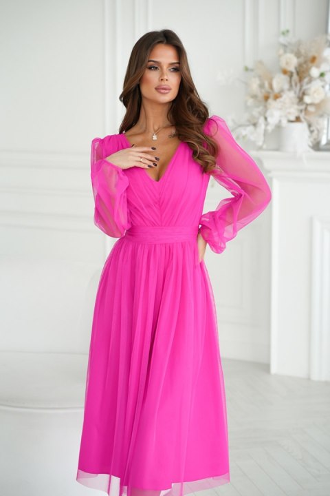 Sukienka Model 269-17 Pink Neon - Bicotone Bicotone Sukienka Model 269-17 Pink Neon - Bicotone Bicotone