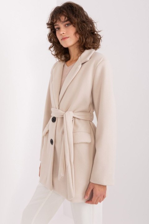 Płaszcz Damski Model TW-PL-BI-2022320.01X Light Beige - Och Bella Och Bella Płaszcz Damski Model TW-PL-BI-2022320.01X Light Beige - Och Bella Och Bella