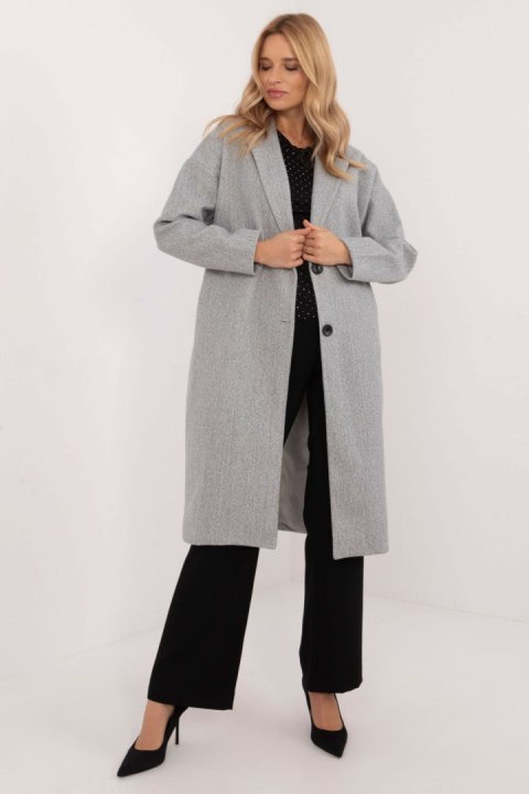 Płaszcz Damski Model TW-PL-BI-7298-2.14 Grey - Och Bella Och Bella Płaszcz Damski Model TW-PL-BI-7298-2.14 Grey - Och Bella Och Bella