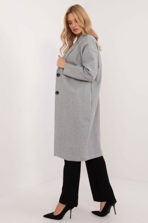 Płaszcz Damski Model TW-PL-BI-7298-2.14 Grey - Och Bella Och Bella Płaszcz Damski Model TW-PL-BI-7298-2.14 Grey - Och Bella Och Bella
