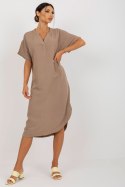 Sukienka Model TW-SK-BE-AZ101.40P Dark Beige - Och Bella Och Bella Sukienka Model TW-SK-BE-AZ101.40P Dark Beige - Och Bella Och Bella