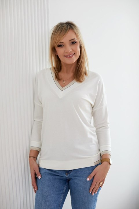 Sweter Damski Model M403/3 Ecru/Beige - La Aurora La Aurora Sweter Damski Model M403/3 Ecru/Beige - La Aurora La Aurora